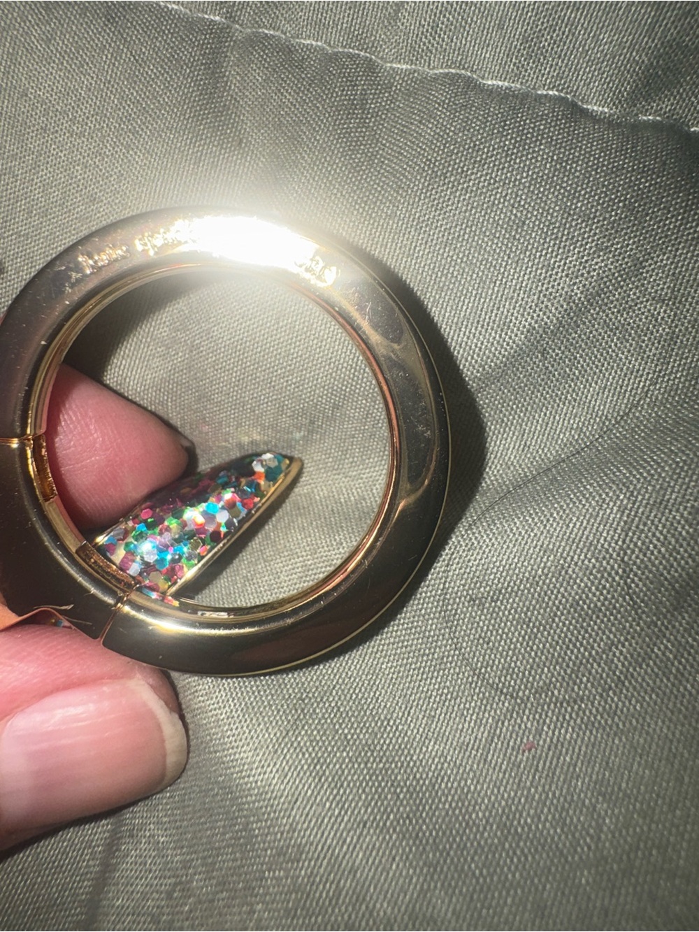 Kate spade Gold High Heel Keychain, Fob Multicolor Glitter Accent. rare! - Picture 8 of 10